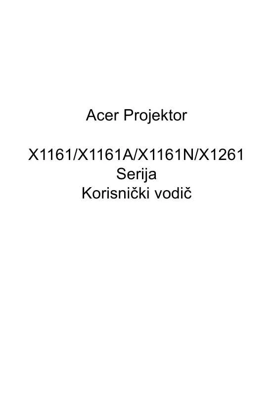Mode d'emploi ACER X1161A