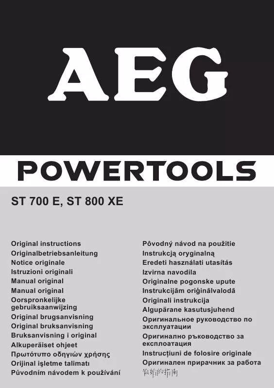 Mode d'emploi AEG-ELECTROLUX ST 800 XE