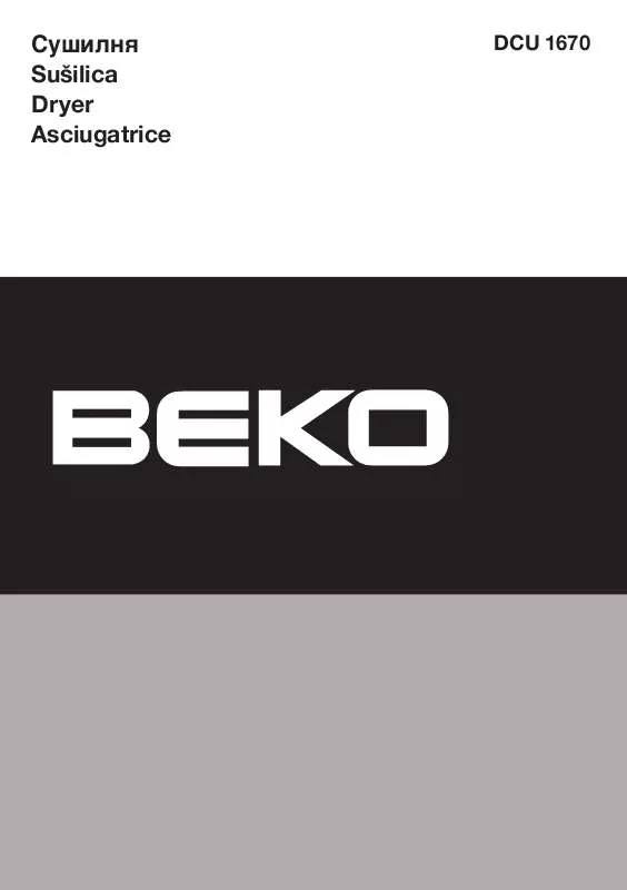 Mode d'emploi BEKO DCU 1670