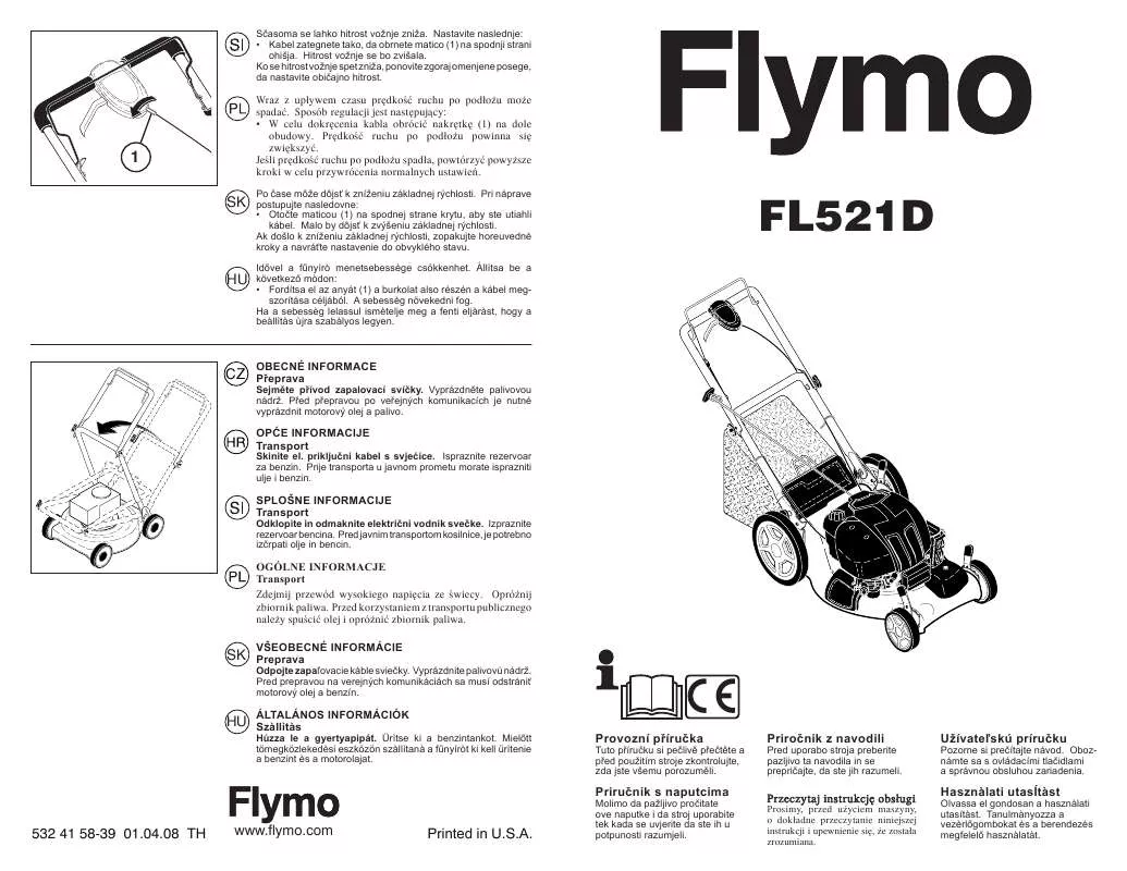 Mode d'emploi FLYMO FL521D