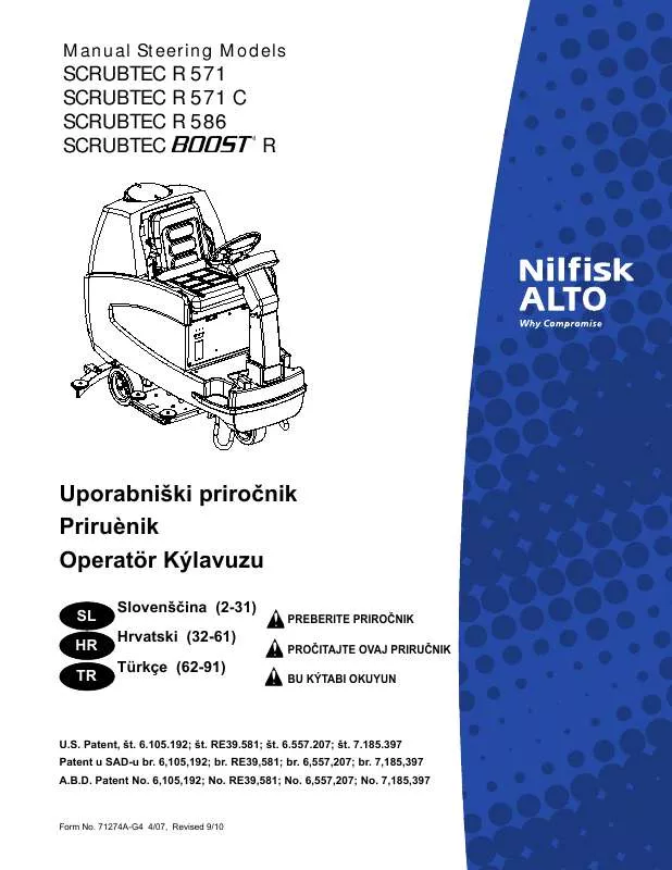 Mode d'emploi NILFISK SCRUBTEC R 571 C