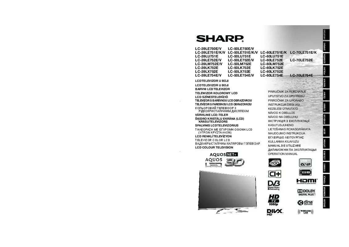 Mode d'emploi SHARP LC-XXL75XX