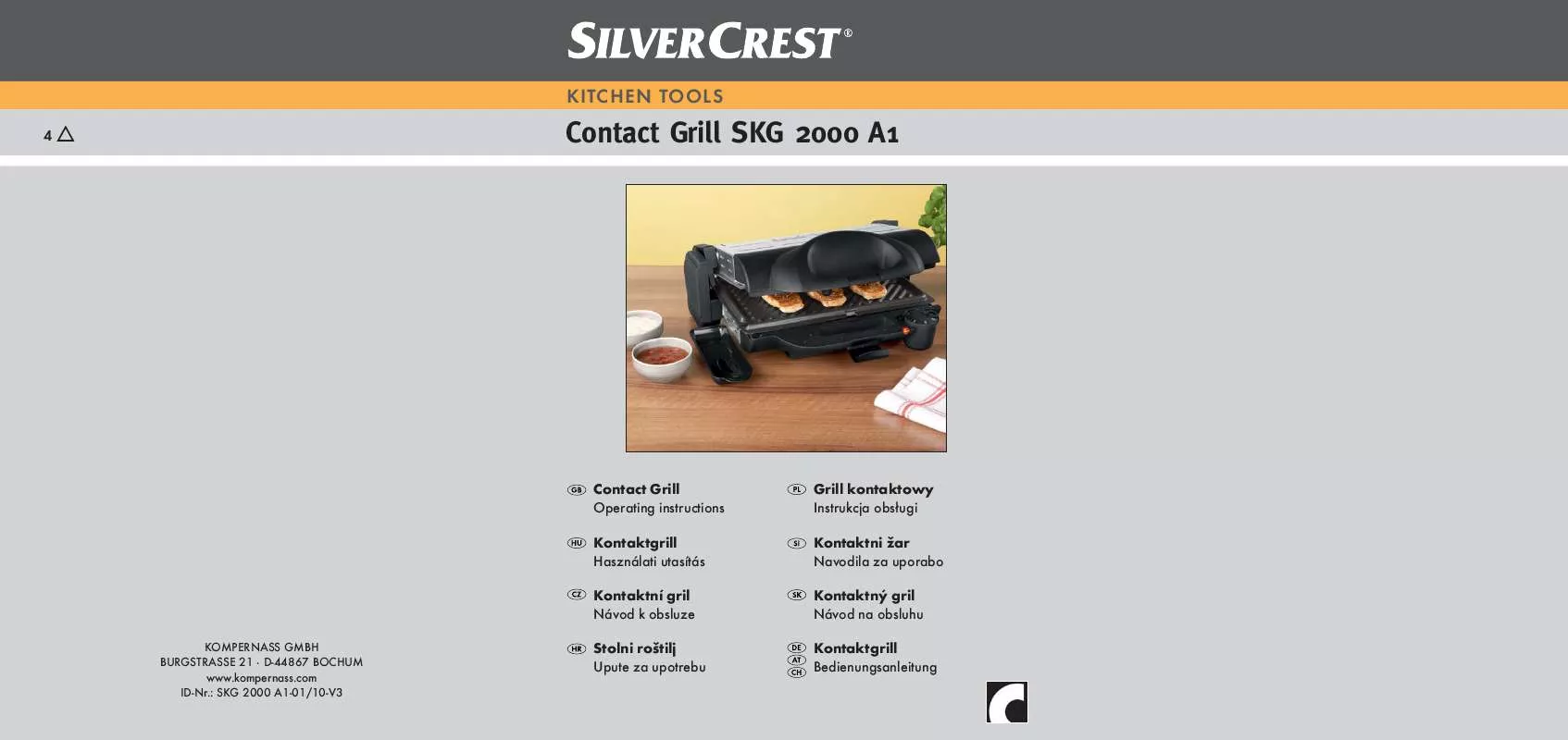 Mode d'emploi SILVERCREST SKG 2000 A1 CONTACT GRILL