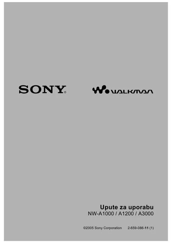 Mode d'emploi SONY NW-A1200