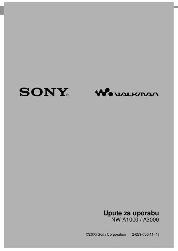 Mode d'emploi SONY NW-A3000