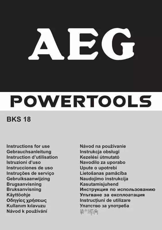 Mode d'emploi AEG BKS 18