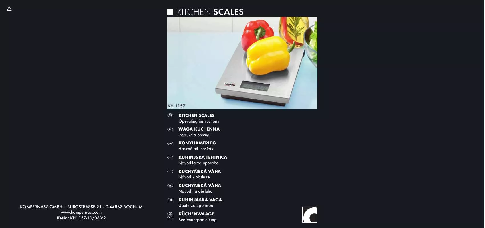 Mode d'emploi BIFINETT KH 1157 KITCHEN SCALES