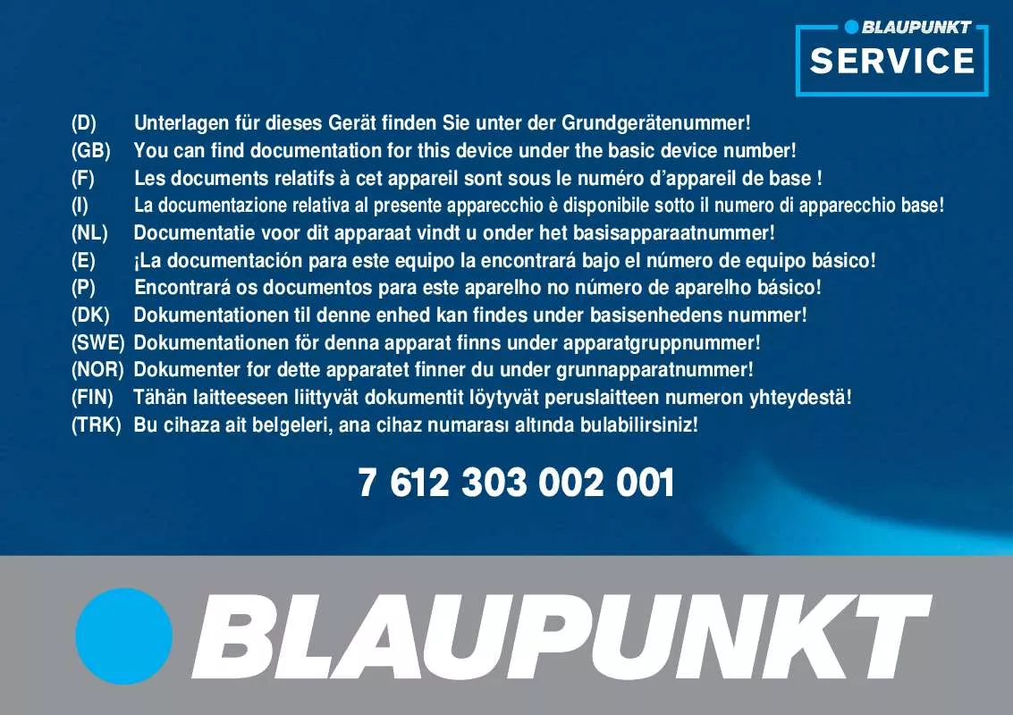 Mode d'emploi BLAUPUNKT TP AMSTERDAM NAV35E WR D