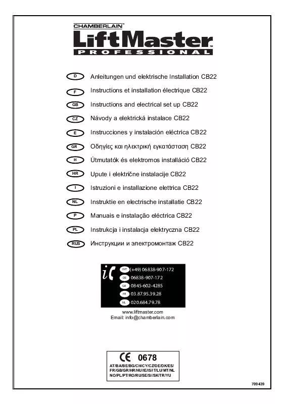 Mode d'emploi CHAMBERLAIN CB22