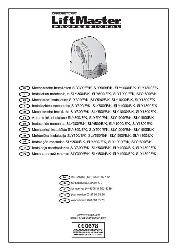 Mode d'emploi CHAMBERLAIN SLY1000