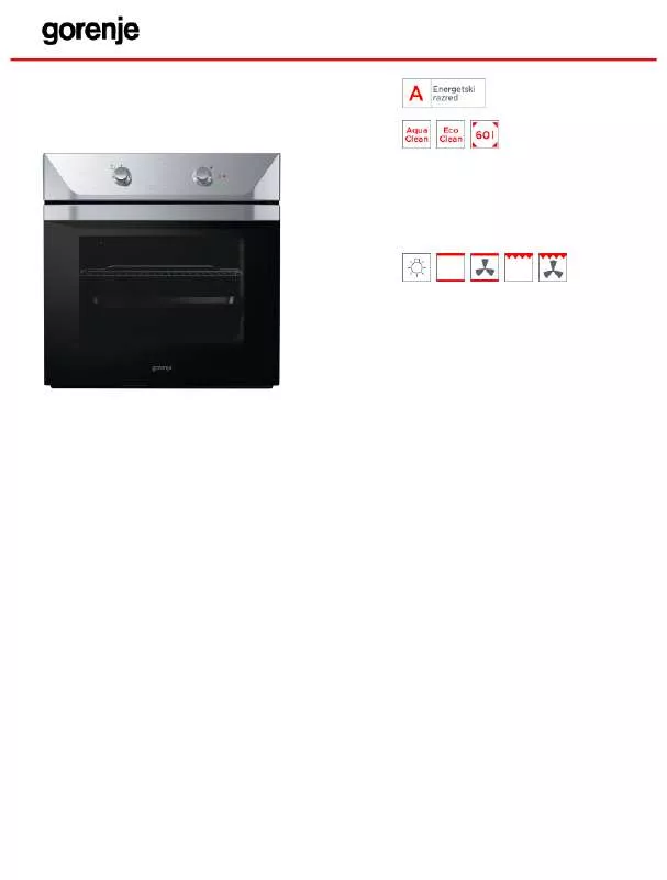 Mode d'emploi GORENJE BO5103BX