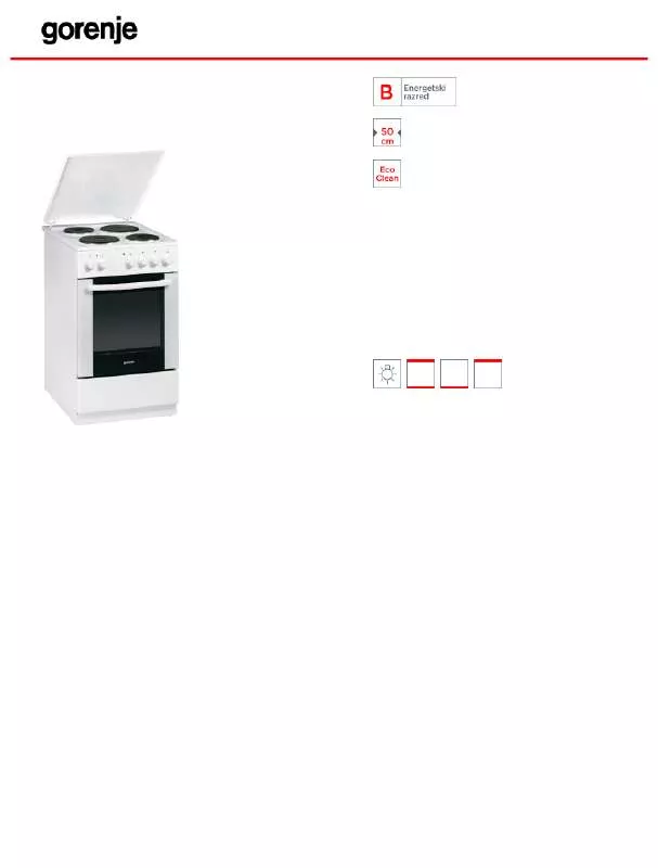 Mode d'emploi GORENJE E51101IW