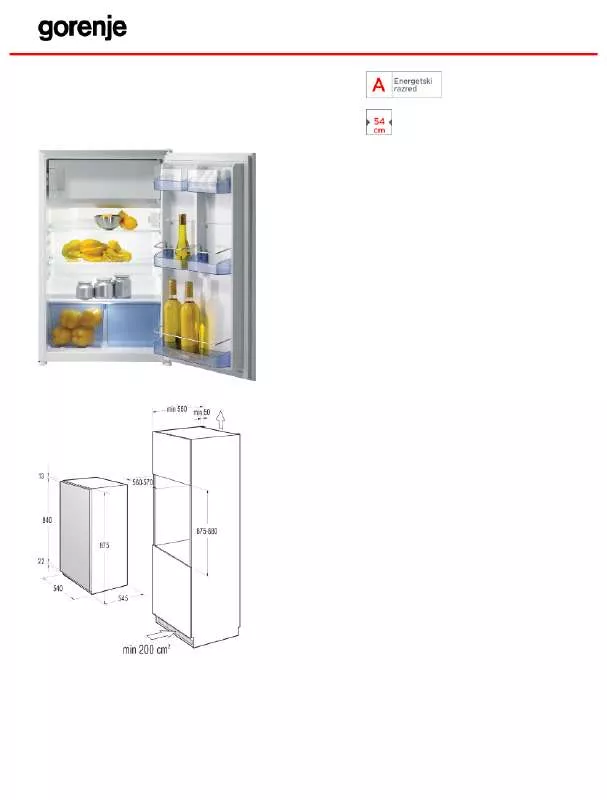 Mode d'emploi GORENJE RBI4145W