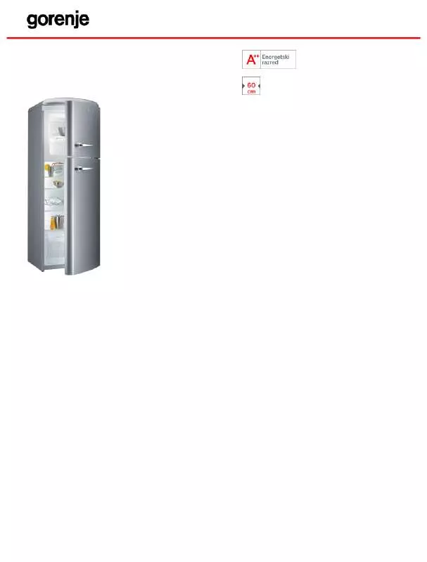 Mode d'emploi GORENJE RF60309OA