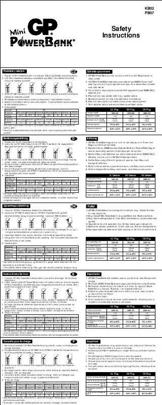 Mode d'emploi GP BATTERIES MINI POWERBANK