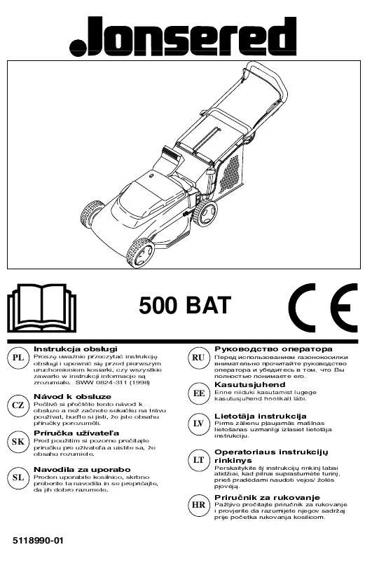 Mode d'emploi JONSERED 500 BAT