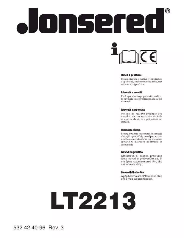 Mode d'emploi JONSERED LT 2213