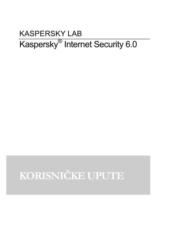 Mode d'emploi KASPERSKY LAB INTERNET SECURITY 6.0