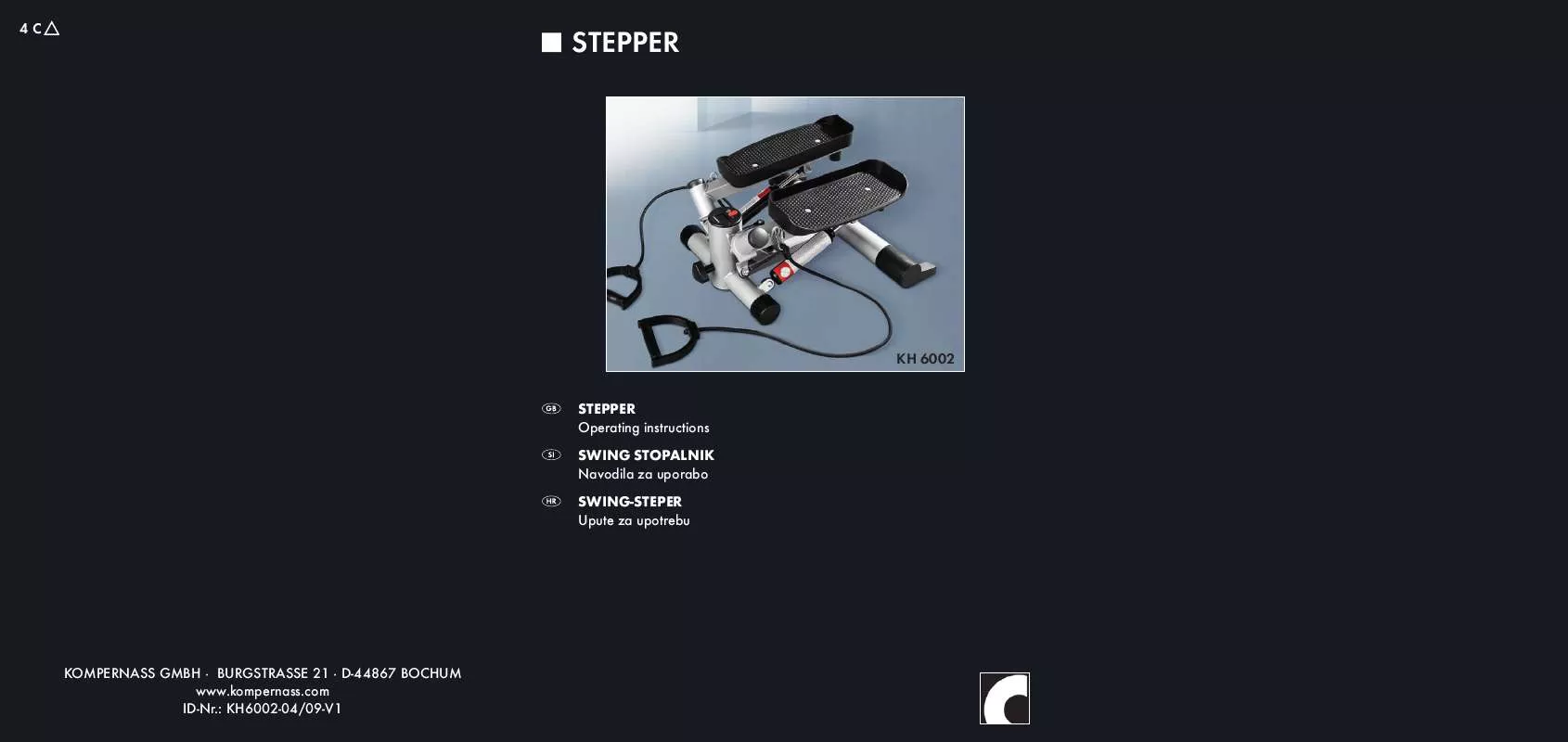 Mode d'emploi KOMPERNASS KH 6002 SWING STEPPER