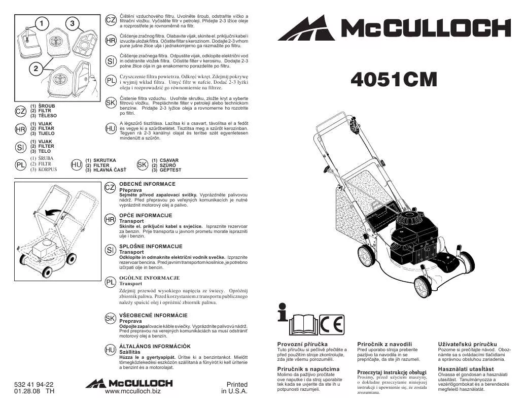 Mode d'emploi MCCULLOCH 4051CM