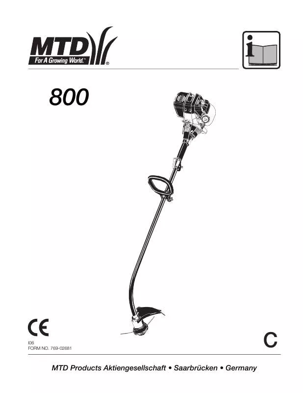 Mode d'emploi MTD 4-STROKE TRIMMER 800