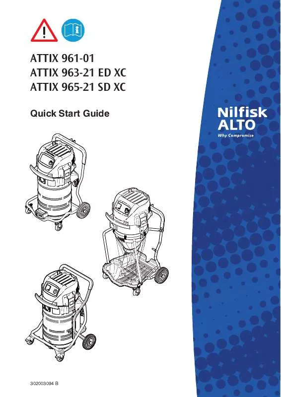 Mode d'emploi NILFISK ATTIX 963 ED XC