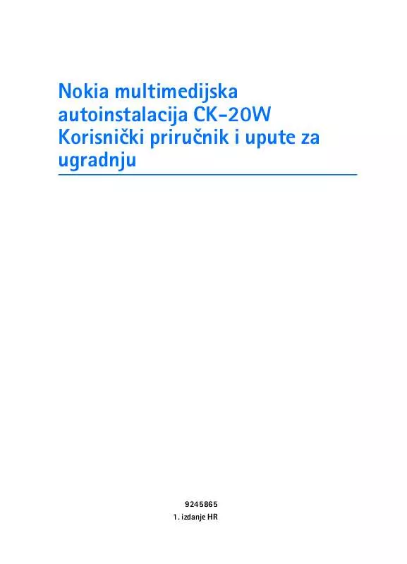 Mode d'emploi NOKIA CK-20W