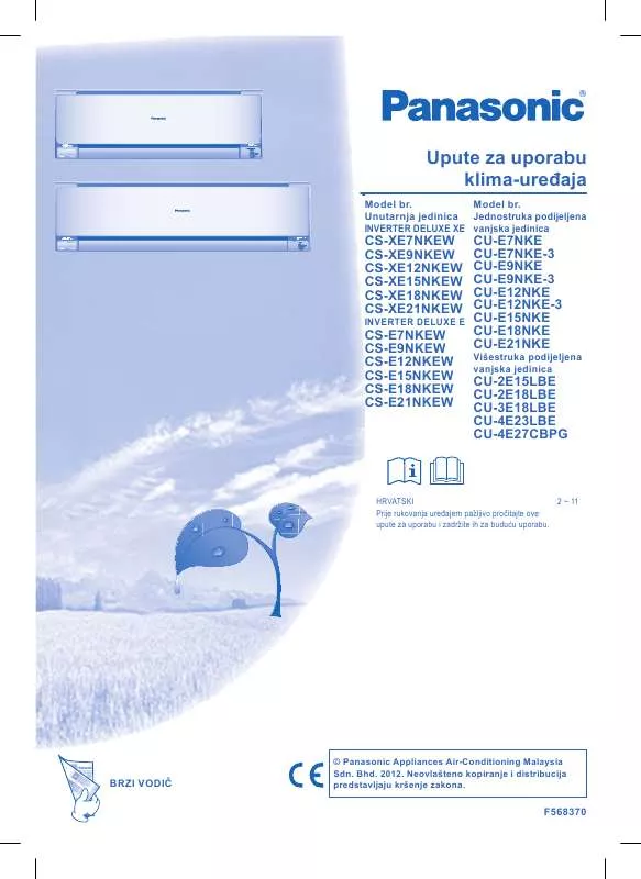 Mode d'emploi PANASONIC CS-E15NKEW