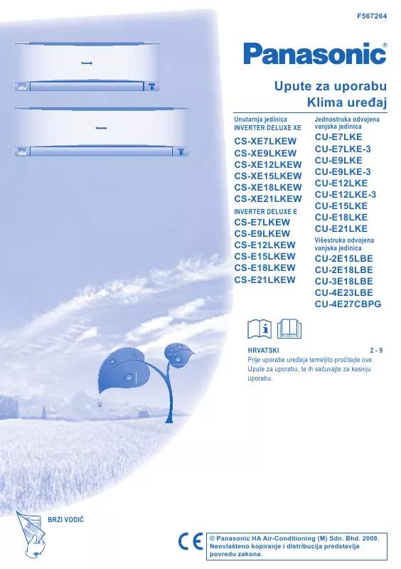 Mode d'emploi PANASONIC CS-E18LKEW