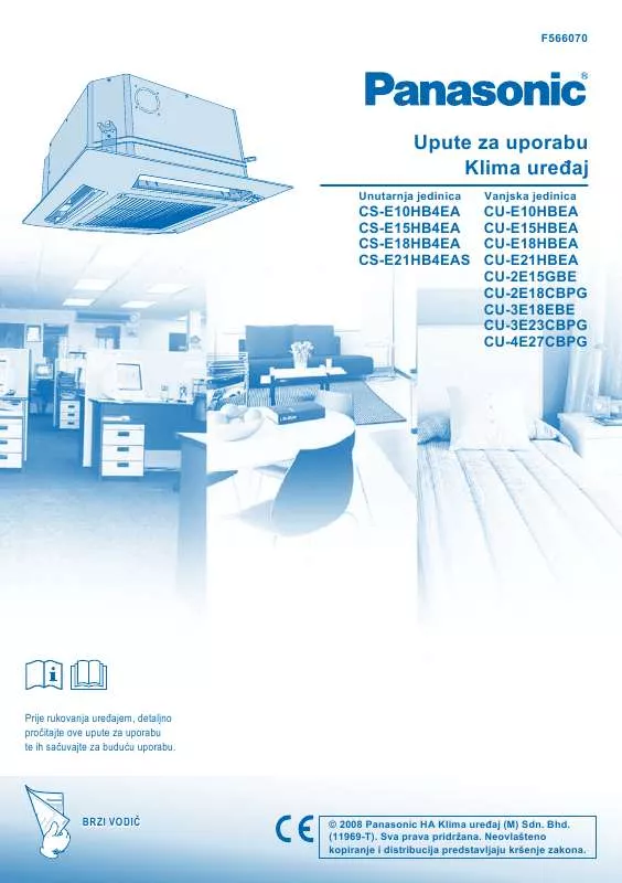 Mode d'emploi PANASONIC CU-3E18EBE