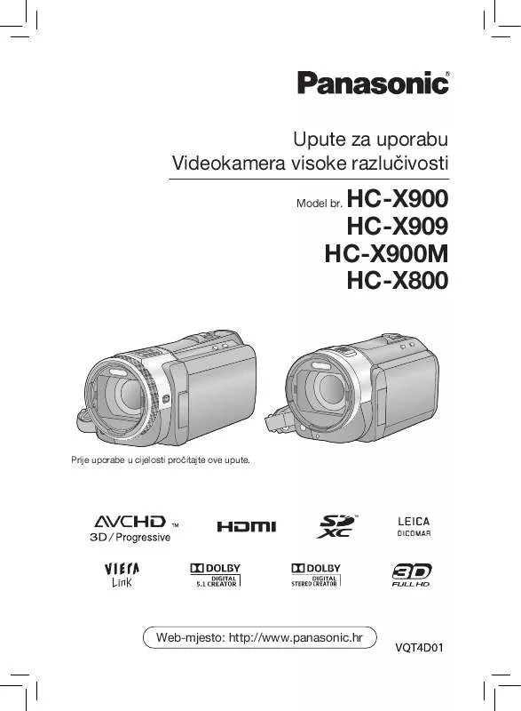 Mode d'emploi PANASONIC HC-X900M