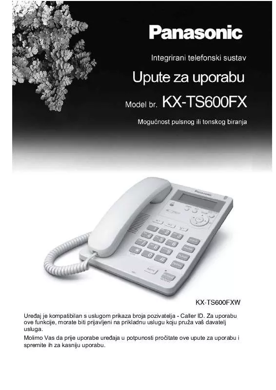 Mode d'emploi PANASONIC KX-TS600FXB