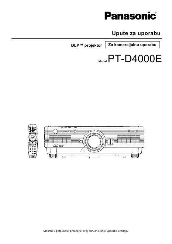 Mode d'emploi PANASONIC PT-D4000E