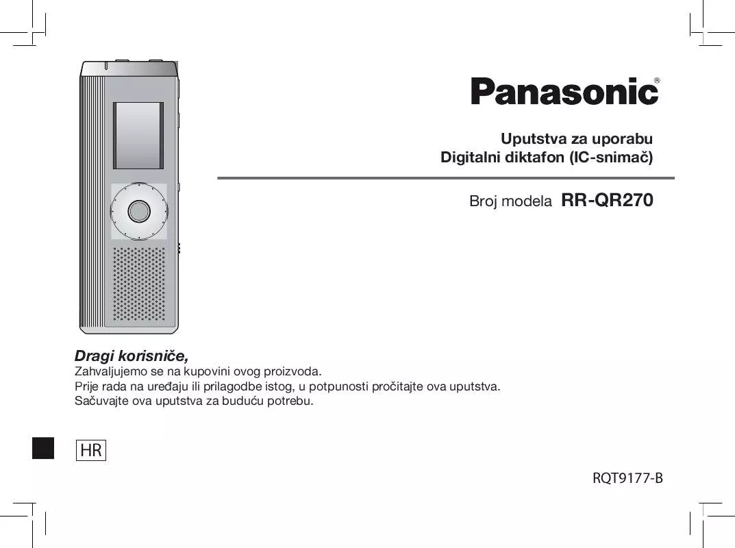 Mode d'emploi PANASONIC RR-QR270