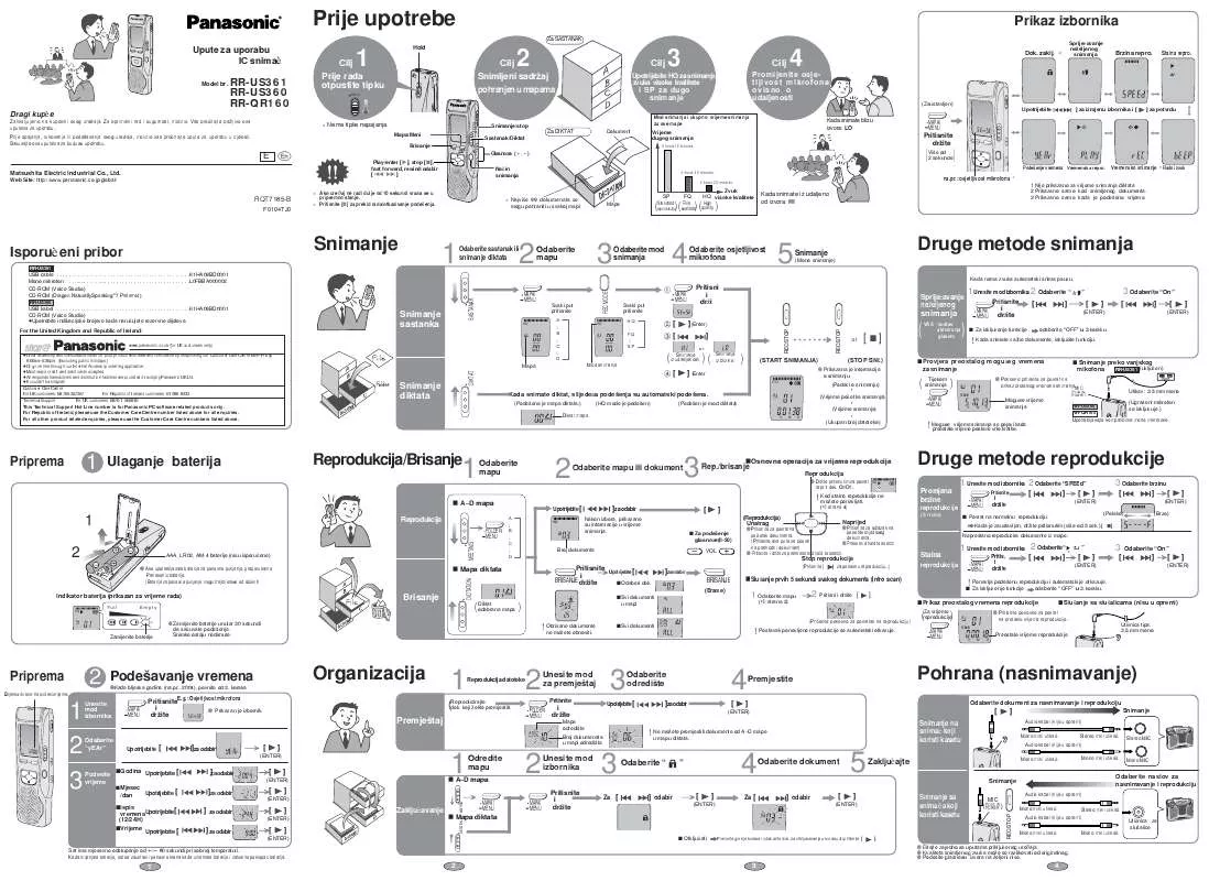 Mode d'emploi PANASONIC RR-US361