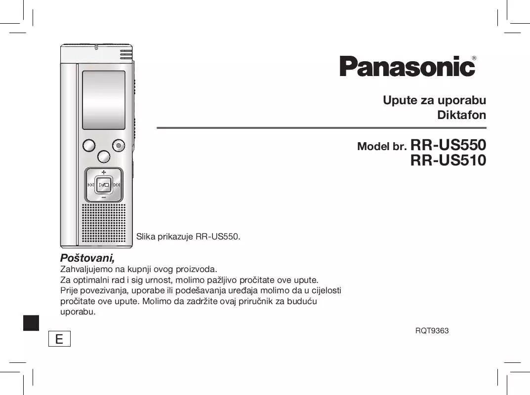 Mode d'emploi PANASONIC RR-US510