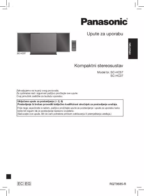 Mode d'emploi PANASONIC SC-HC37EC