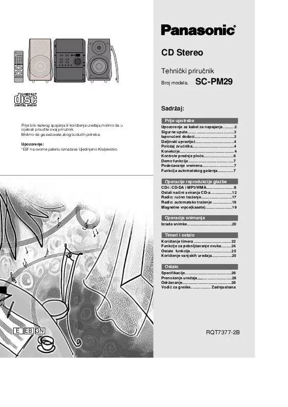 Mode d'emploi PANASONIC SC-PM29