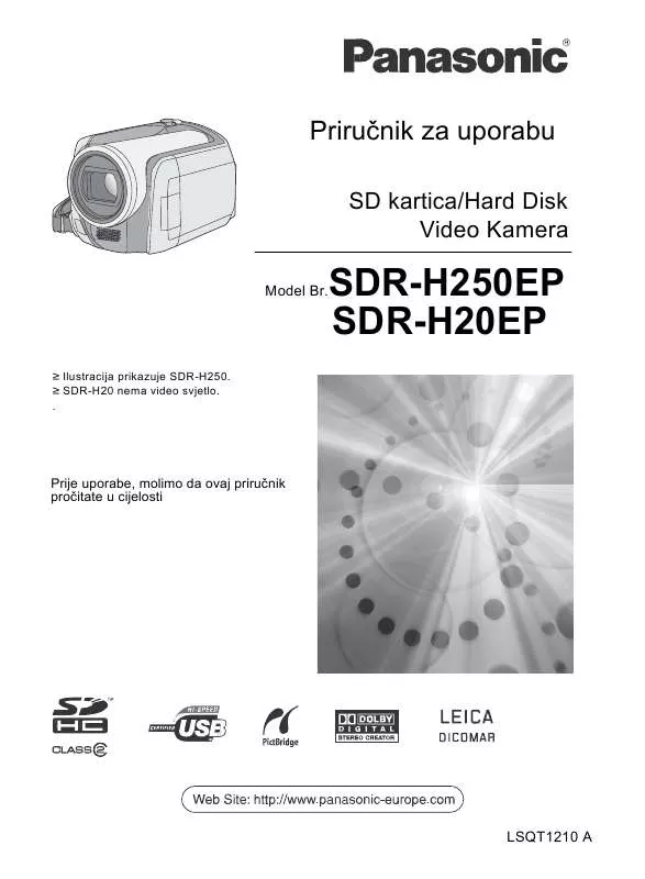 Mode d'emploi PANASONIC SDR-H250EP