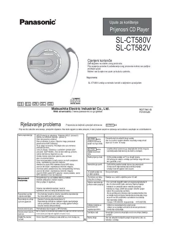 Mode d'emploi PANASONIC SL-CT582V