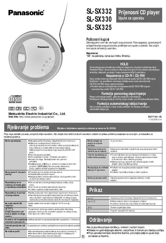 Mode d'emploi PANASONIC SL-SX332