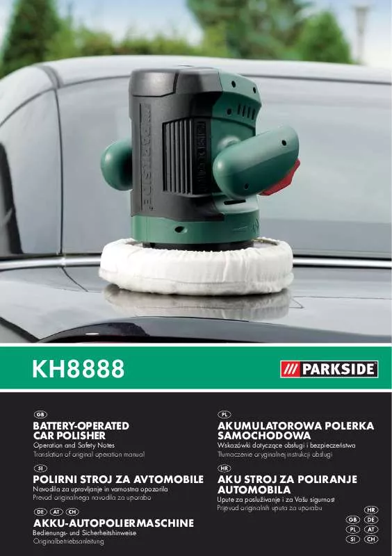 Mode d'emploi PARKSIDE KH 8888 BATTERY-OPERATED CAR POLISHER