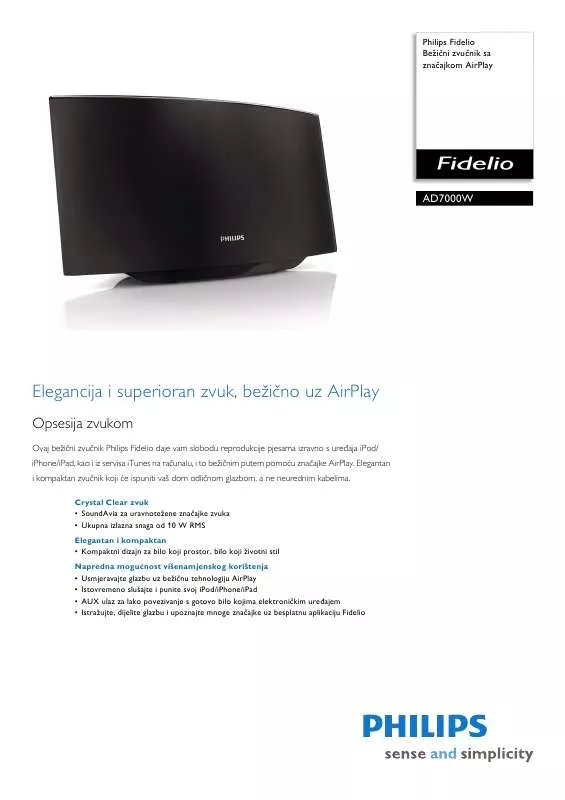 Mode d'emploi PHILIPS AD7000W