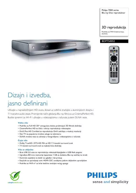 Mode d'emploi PHILIPS BDP-7500S2