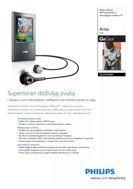 Mode d'emploi PHILIPS SA2ARA08K