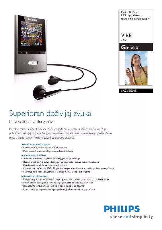 Mode d'emploi PHILIPS SA2VBE04K