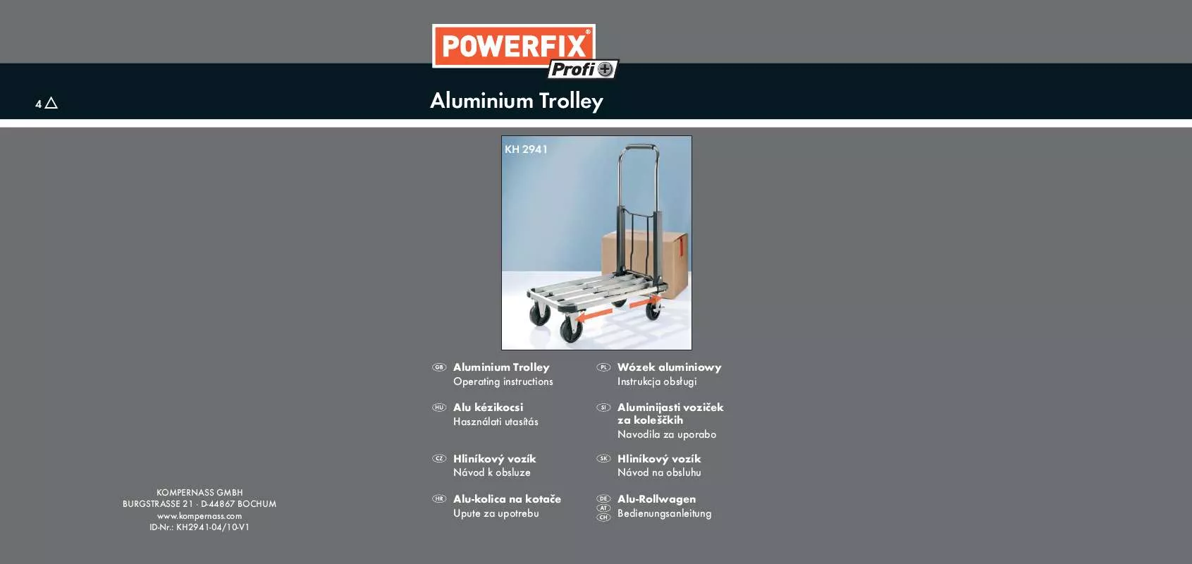 Mode d'emploi POWERFIX KH 2941 ALUMINIUM TROLLEY