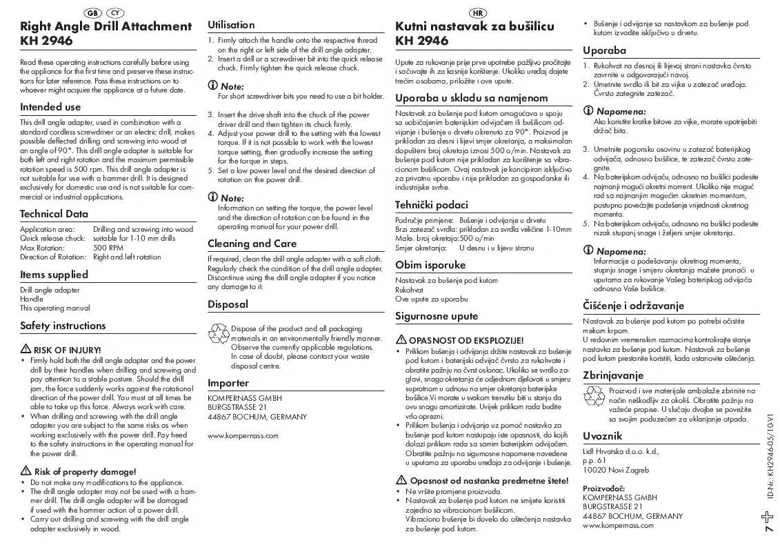 Mode d'emploi POWERFIX KH 2946