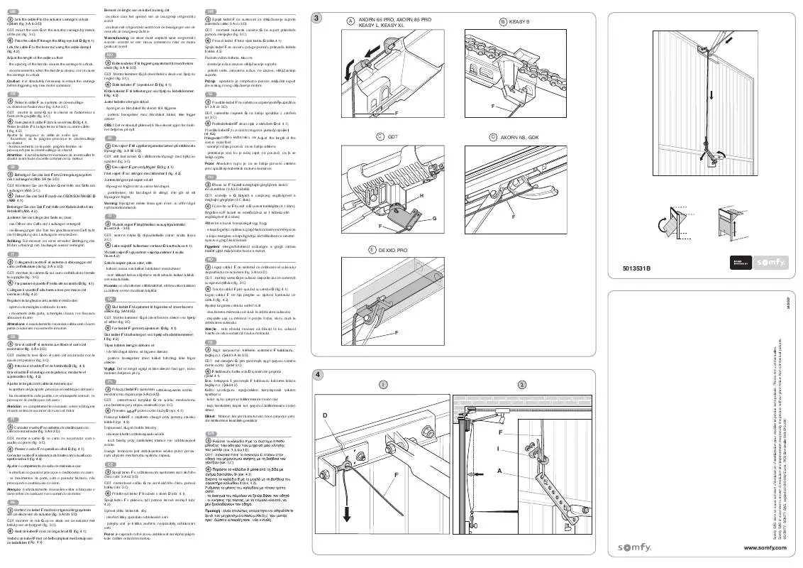 Mode d'emploi SOMFY NOTENTRIEGELUNG 5013531B
