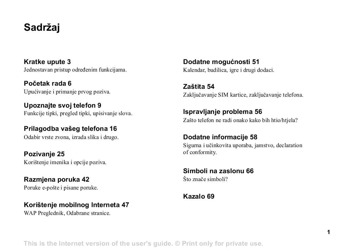 Mode d'emploi SONY ERICSSON T100